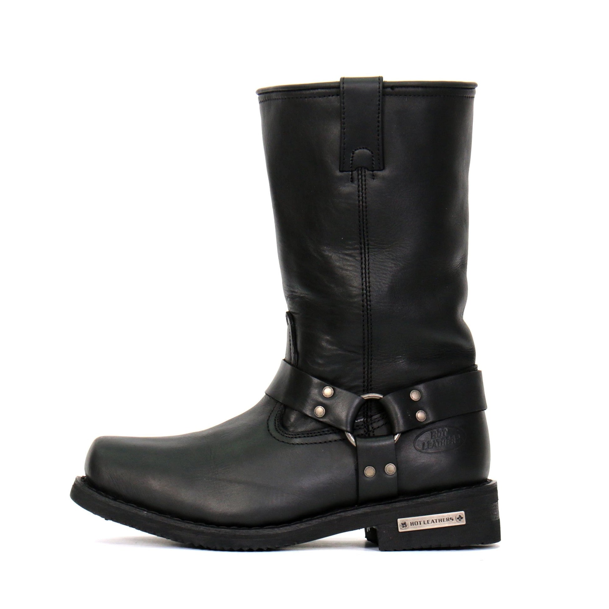 Hot Leathers Men's Midnight Harness Black Harness Boots, BTM1016