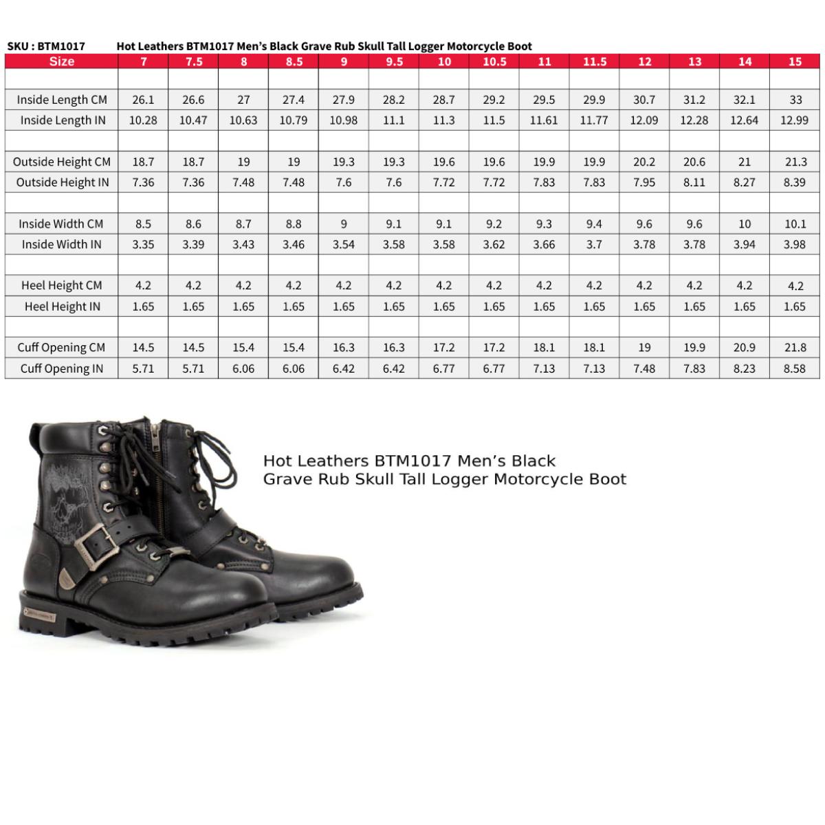 Hot Leathers Men's Graveyard Shift Black Logger Boots, BTM1017