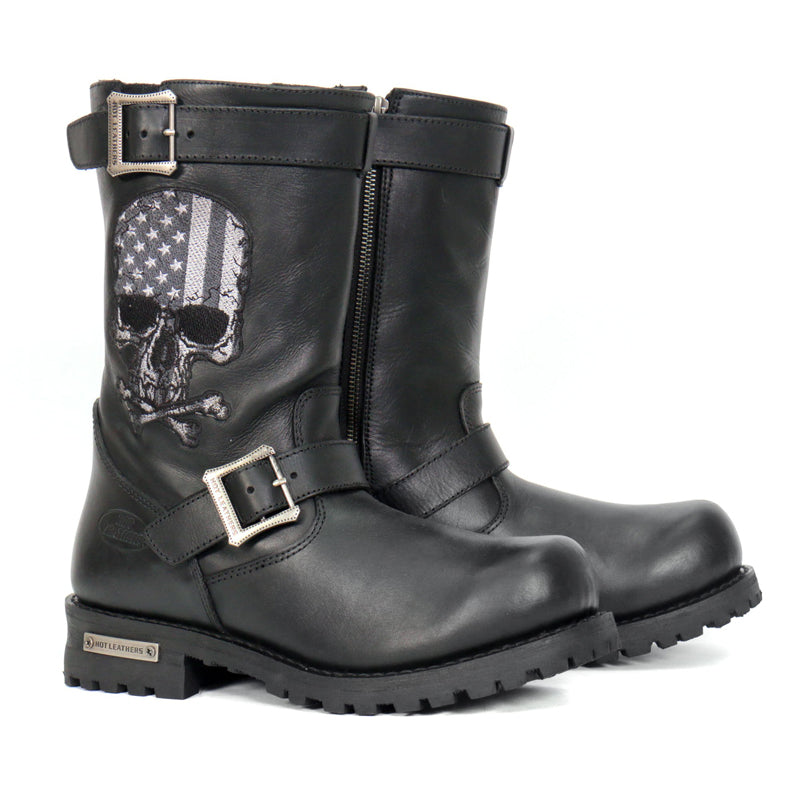 Hot Leathers Men's American Reaper Black Engineer Boots, BTM1018