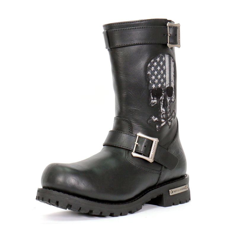 Hot Leathers Men's American Reaper Black Engineer Boots, BTM1018