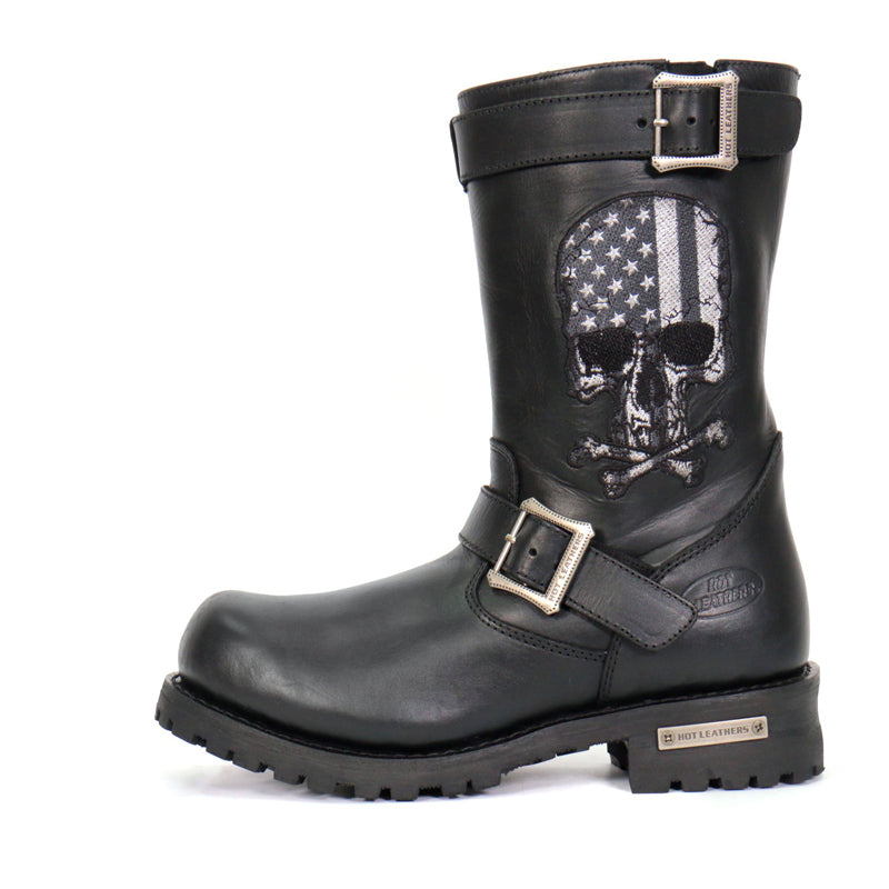 Hot Leathers Men's American Reaper Black Engineer Boots, BTM1018