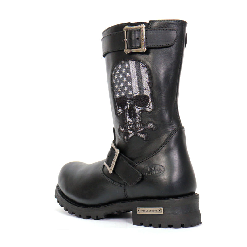 Hot Leathers Men's American Reaper Black Engineer Boots, BTM1018