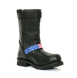 Hot Leathers Men's Stars & Stripes Black Engineer Boots, BTM1019