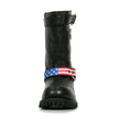 Hot Leathers Men's Stars & Stripes Black Engineer Boots, BTM1019