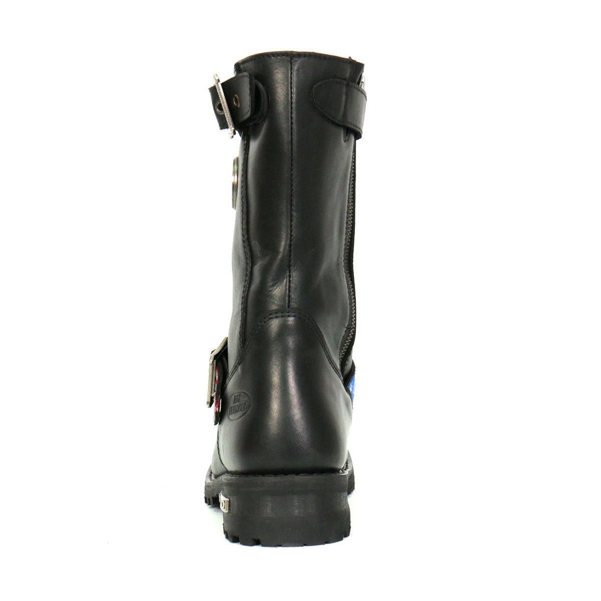 Hot Leathers Men's Stars & Stripes Black Engineer Boots, BTM1019