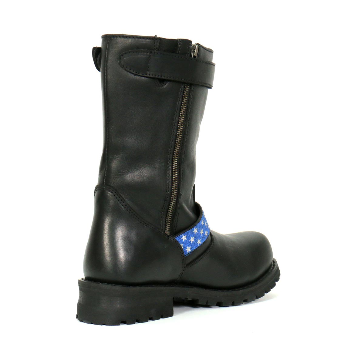 Hot Leathers Men's Stars & Stripes Black Engineer Boots, BTM1019