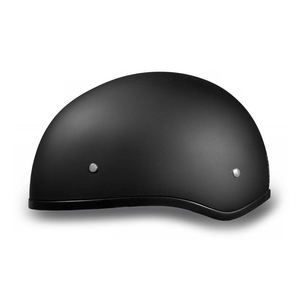 Daytona Helmets D1-BNS ‘Skull Cap' Dull Black Half Face Helmet without Visor
