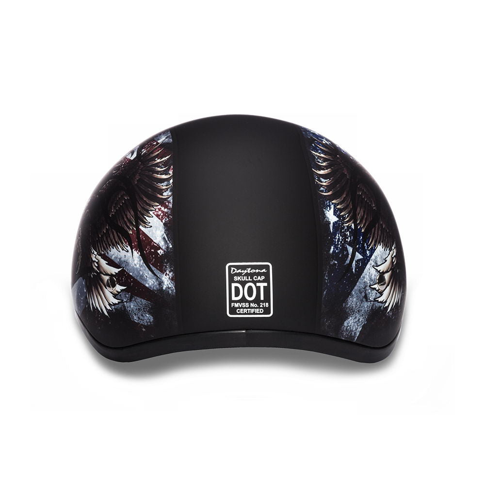 Close Out Clearance Daytona Helmets D6-USA ‘Skull Cap’ with USA Flag and Eagle Half Face Helmet