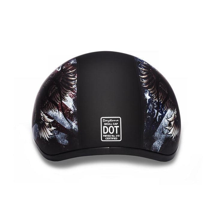 Close Out Clearance Daytona Helmets D6-USA ‘Skull Cap’ with USA Flag and Eagle Half Face Helmet