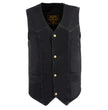 Milwaukee Leather DM1310 Men's Black Classic Denim Western Style Cowboy Biker Vest w/ Snap Button Closure