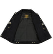 Milwaukee Leather DM1331 Men's Black Denim Motorcycle Biker Riders Vest w/ Shirt Style Collar