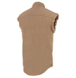 Milwaukee Leather DM4005 Men's Beige Lightweight Denim Shirt with Frayed Cut Off Sleeveless