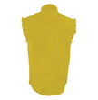 Milwaukee Leather DM4008 Men's Yellow Lightweight Denim Shirt with with Frayed Cut Off Sleeveless Look