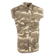 Milwaukee Leather DM4009 Men's Sand Lightweight Denim Shirt with with Frayed Cut Off Sleeveless Look
