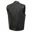Event Leather Men's Rapid Fire Black Leather Motorcycle Vest, ELM3910