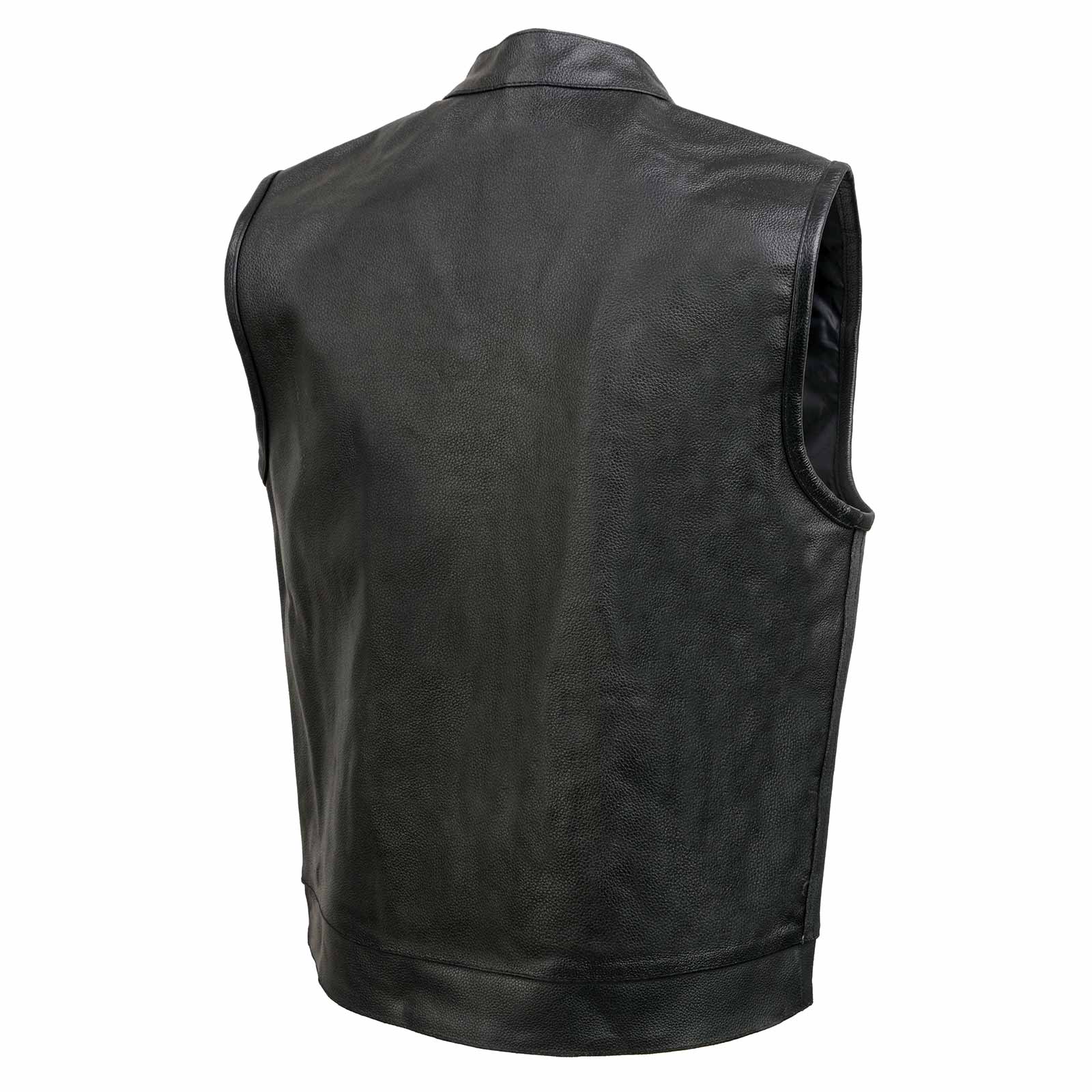 Event Leather Men's Rapid Fire Black Leather Motorcycle Vest, ELM3910