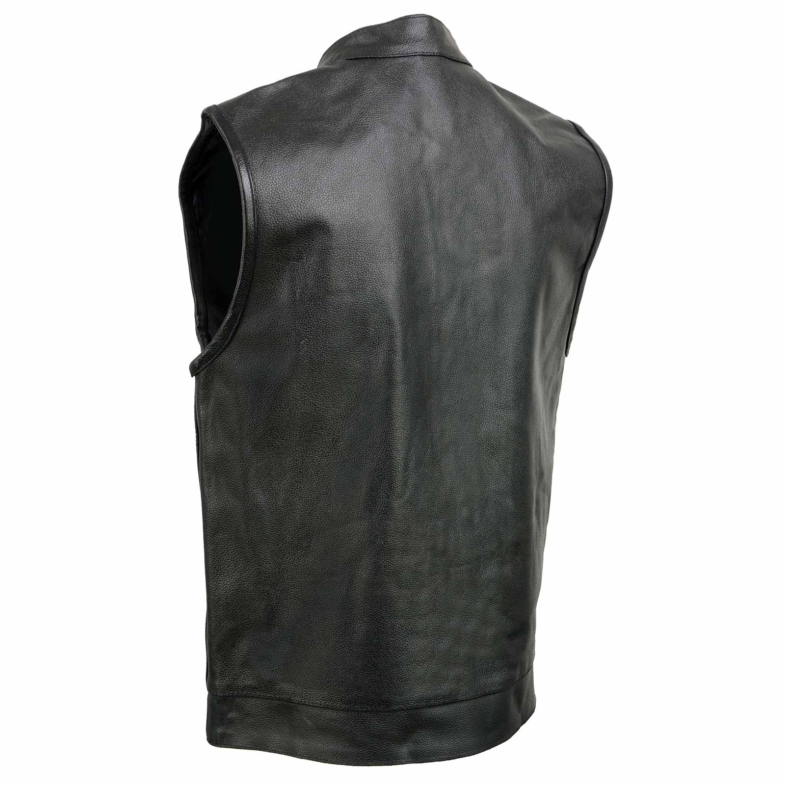 Event Leather Men's 'Rapid Fire' Black Motorcycle Leather Riders Club Style Vest - ELM3910