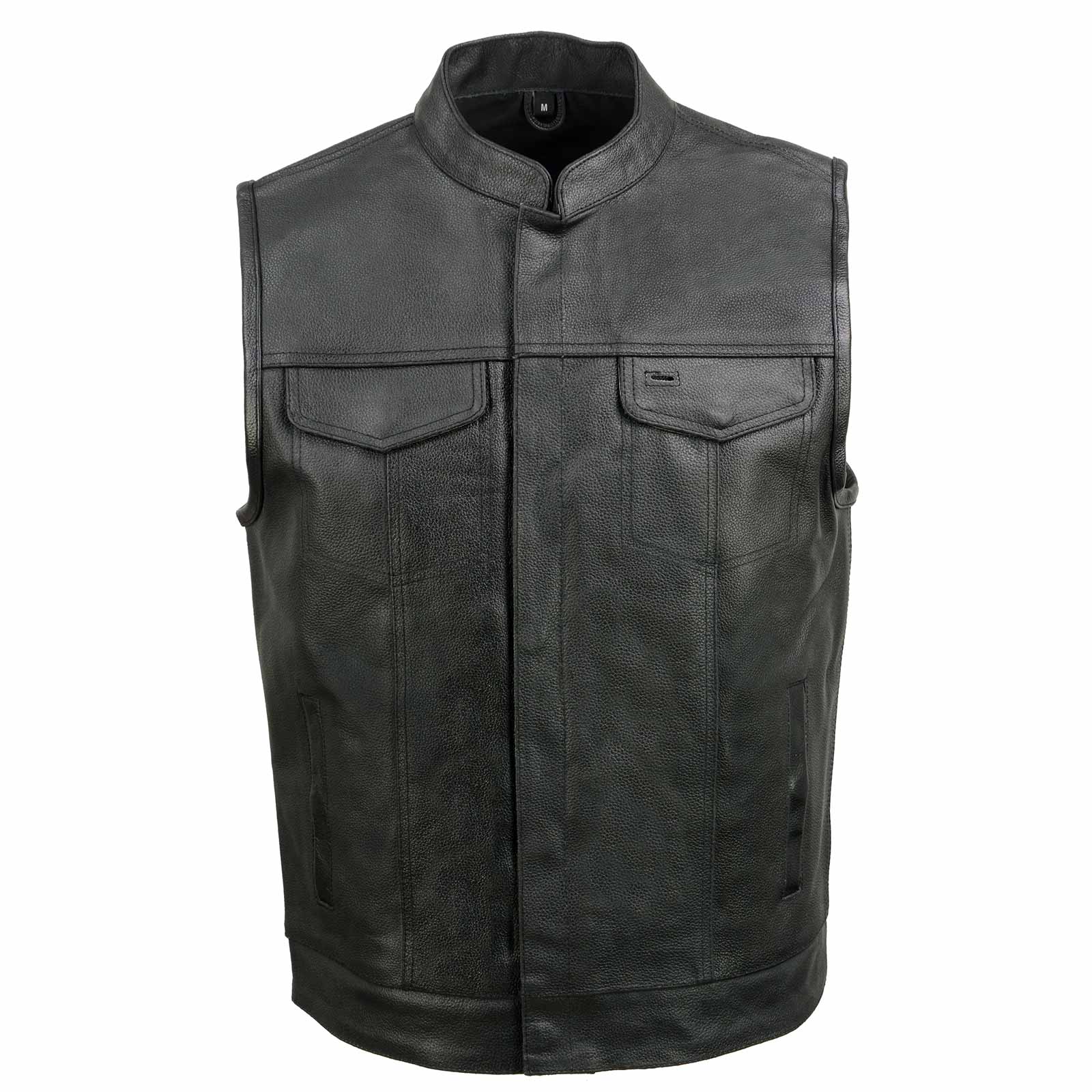Event Leather Men's 'Rapid Fire' Black Motorcycle Leather Riders Club Style Vest - ELM3910