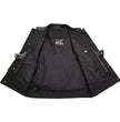 Event Leather Men's Rapid Fire Black Leather Motorcycle Vest, ELM3910