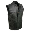Event Leather Men's Rapid Fire Black Leather Motorcycle Vest, ELM3910