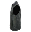 Event Leather Men's Rapid Fire Black Leather Motorcycle Vest, ELM3910