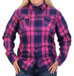 Hot Leathers FLL3011 Ladies Pink, Navy and Brown Long Sleeve Ladies Flannel