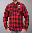 Hot Leathers FLM2103 Men's Skull and Bones Flannel Long Sleeve Shirt