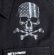 Hot Leathers FLM2113 Men's Black Flag Skull Long Sleeve Flannel Shirt