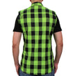 Hot Leathers FLM5002 Men’s Black and Green Sleeveless Cotton Flannel Shirt