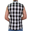 Hot Leathers FLM5004 Men’s Black and White Sleeveless Cotton Flannel Shirt