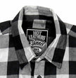 Hot Leathers FLM5202 Men's Black and White Sleeveless Flannel Fringe Shirt