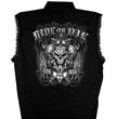 Hot Leathers GMD5015 Men's Black Ride or Die Skull Sleeveless Denim Button Shirt