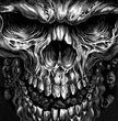 Hot Leathers GMD5237 Mens 'Shredder Skull' Black Sleeveless Denim Shirt