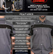 Hot Leathers GMM1005 Men's Classic Mechanic 2-Tone Button Up Work Shirt w/ Reflective Material