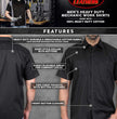 Hot Leathers GMM1009 Men's Mechanic Black Button Up Heavy-Duty Work Shirt for | Classic Mechanic Work Shirt