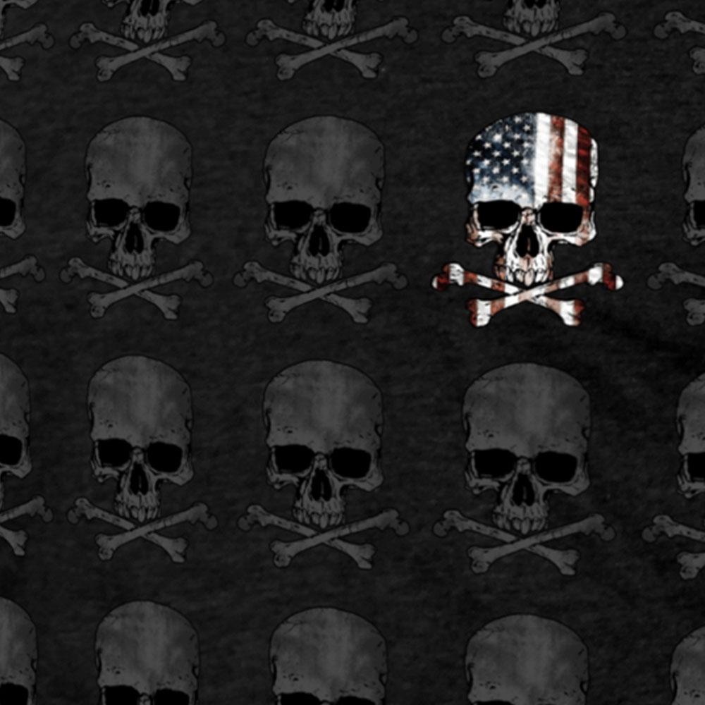 Hot Leathers GMS1440 Mens Skull Pattern Jumbo Print Black T-Shirt