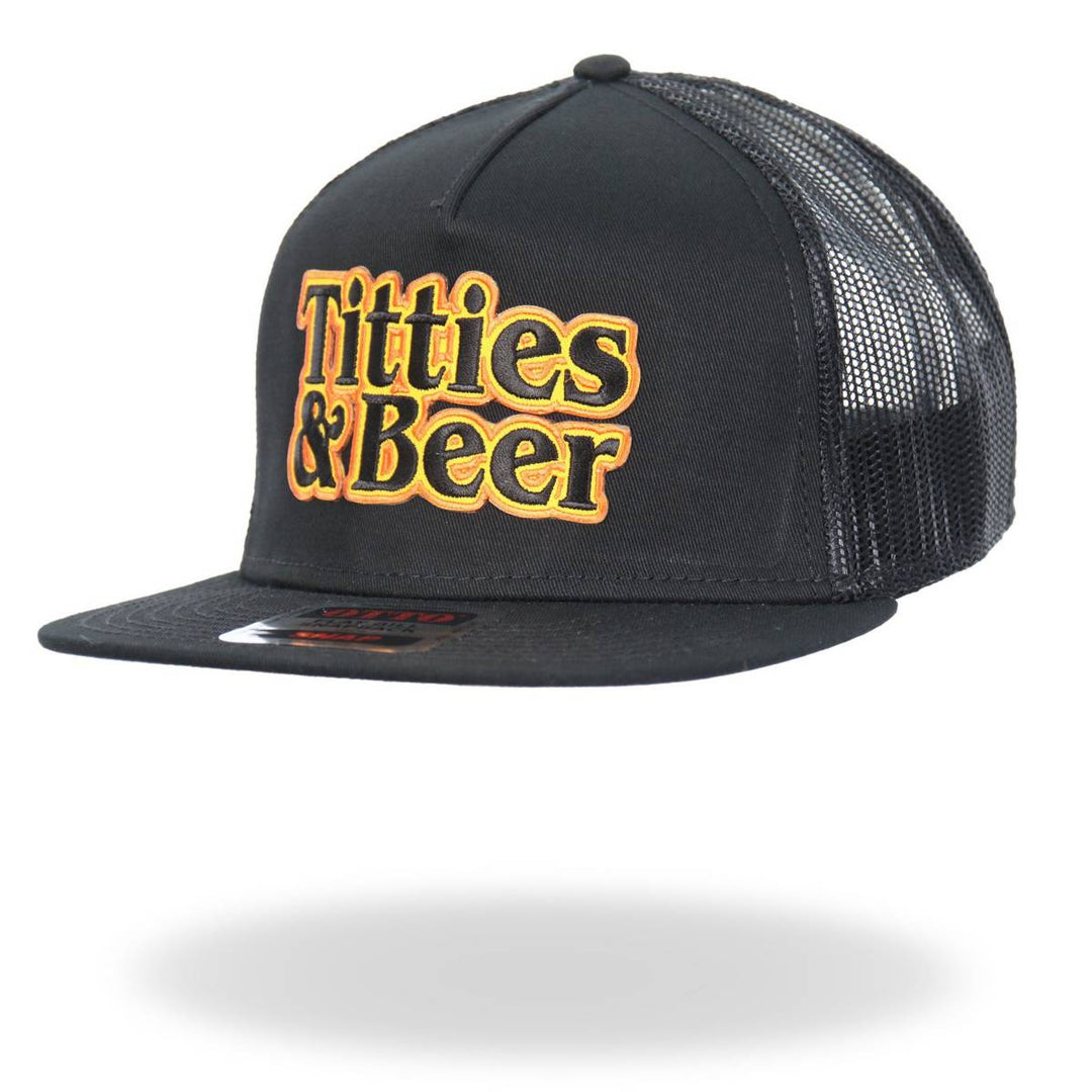 Hot Leathers Black Orange And Yellow Snapback Titties &amp; Beer GSH2042