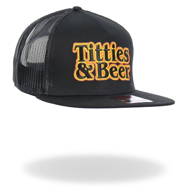 Hot Leathers Black Orange And Yellow Snapback Titties &amp; Beer GSH2042