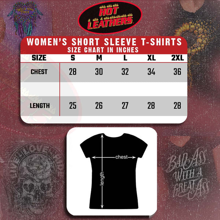 Hot Leathers Ladies Sketch Eagle Full Cut T-Shirt GLR1310