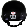 Hot Leathers HLD1002 Gloss Black Motorcycle DOT Approved Skull Cap Half Half Helmet Biker