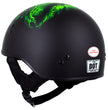 Hot Leathers HLD1030 Flat Black Shredder Motorcycle DOT Approved Skull Cap Half Helmet Biker