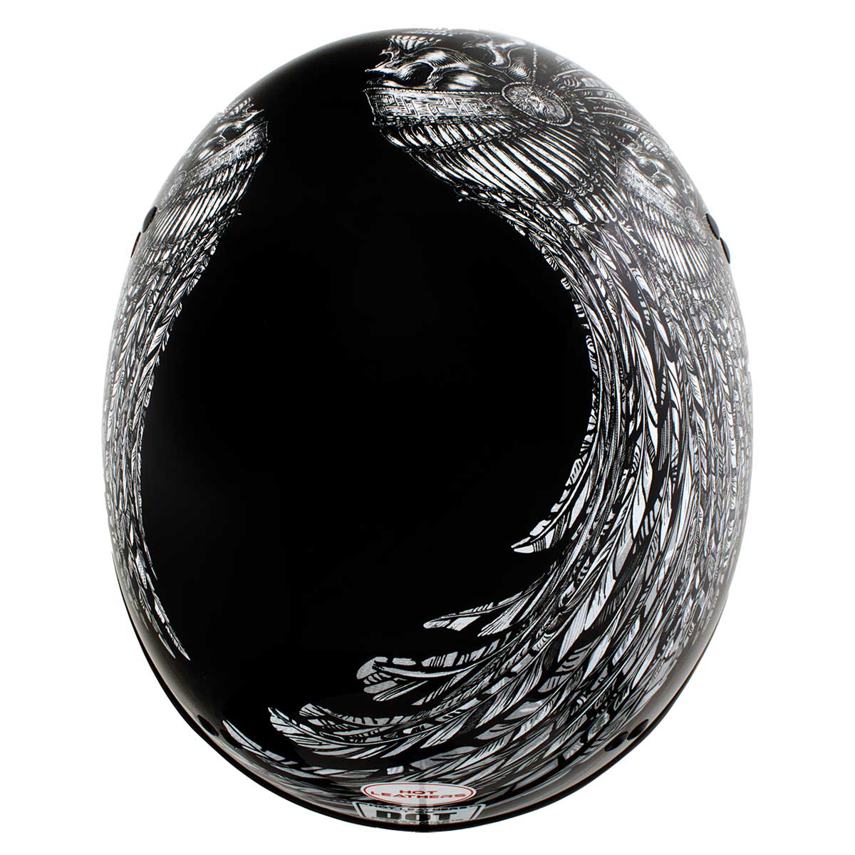 Hot Leathers HLD1032 Black Indian Skull Motorcycle DOT Approved Skull Cap Half Helmet Biker