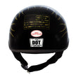Hot Leathers HLD1047 Gloss Black Camo Skull Flames DOT Skull Half Motorcycle Helmet w/ Drop Down Tinted Visor