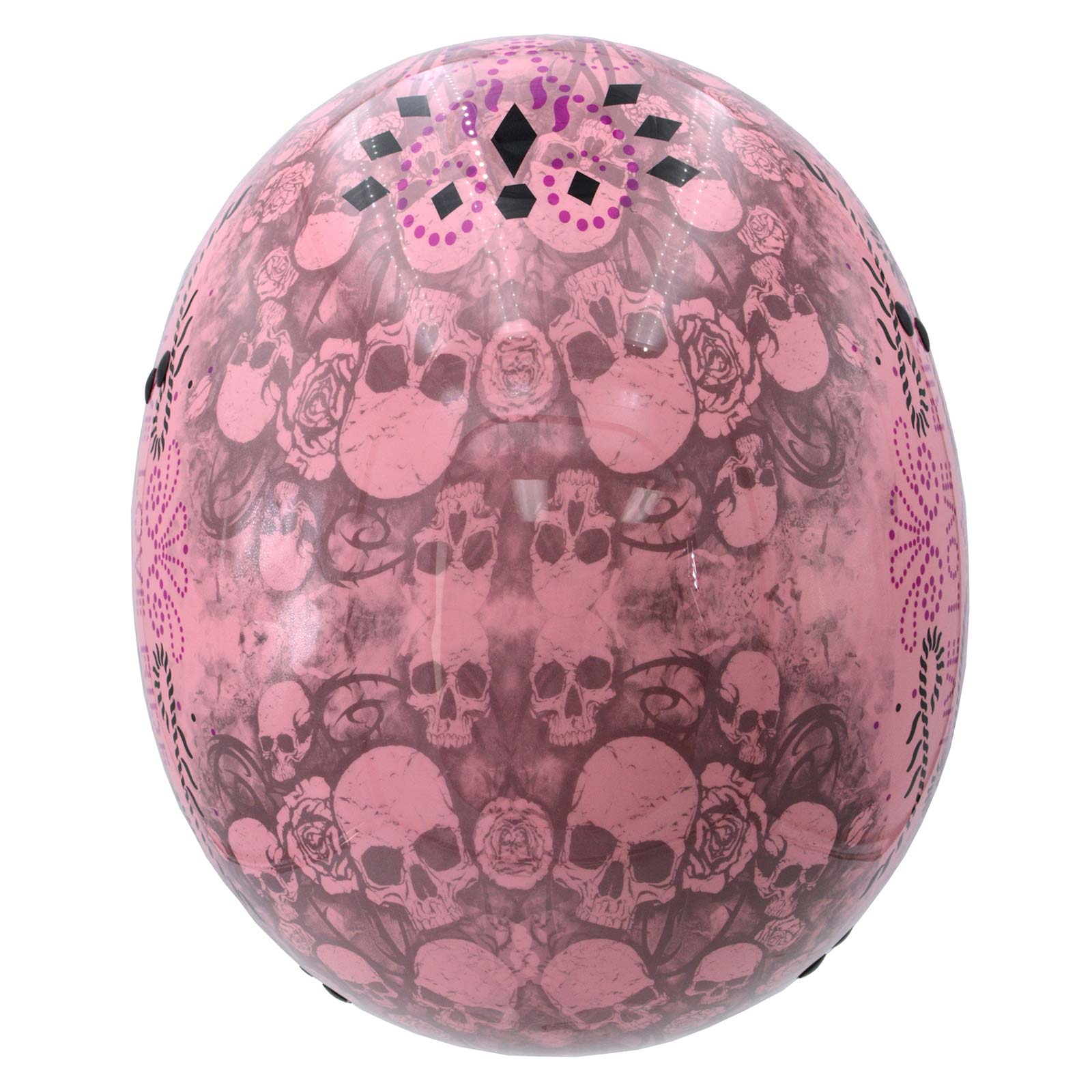 Hot Leathers HLD1048 Live, Love Ride Gloss Pink Motorcycle DOT Approved Skull Cap Half Biker Helmet