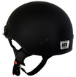 Hot Leathers HLT70 Stealth Flat Matte Black Motorcycle DOT Skull Cap Classic Half Helmet