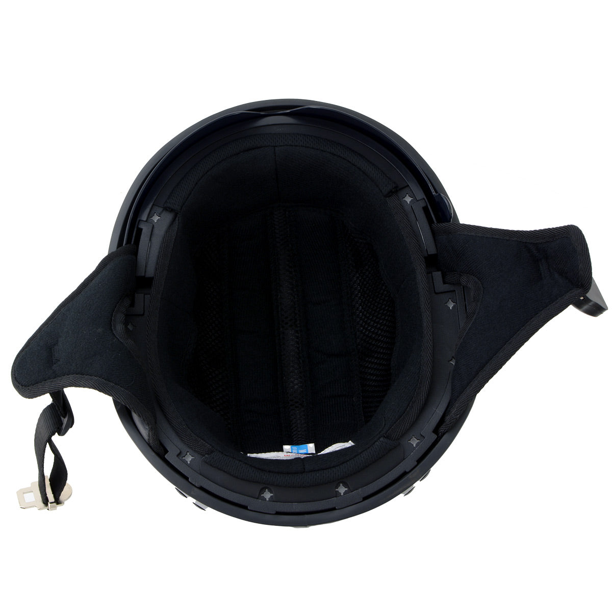 Hot Leathers T72 Black Widow Gloss Black Motorcycle Half Helmet Biker w/ Drop Down Visor