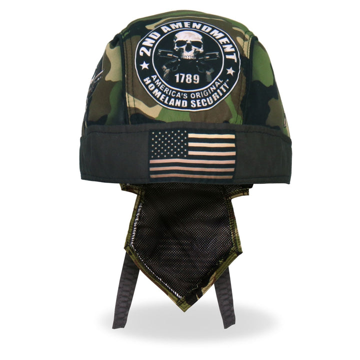 Hot Leathers HWH1094 Camo 2nd Amendment  Homeland Security Skull Headwrap