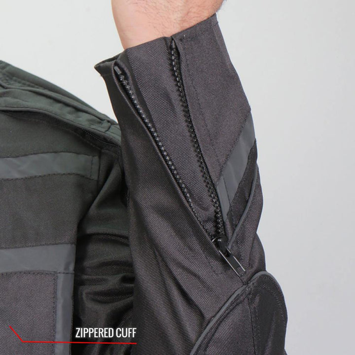 Hot Leathers JKM1023 Men’s Black High Visibility Nylon Jacket with Concealed Carry Pocket