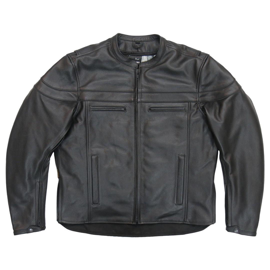Hot Leathers JKM1032 Men’s Black ‘Skull Flag&