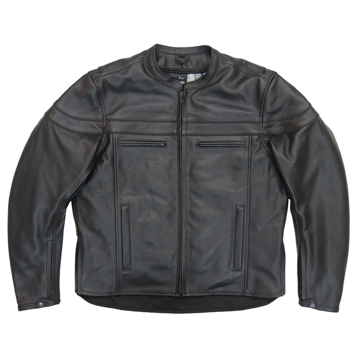 Hot Leathers JKM1032 Men’s Black ‘Skull Flag&